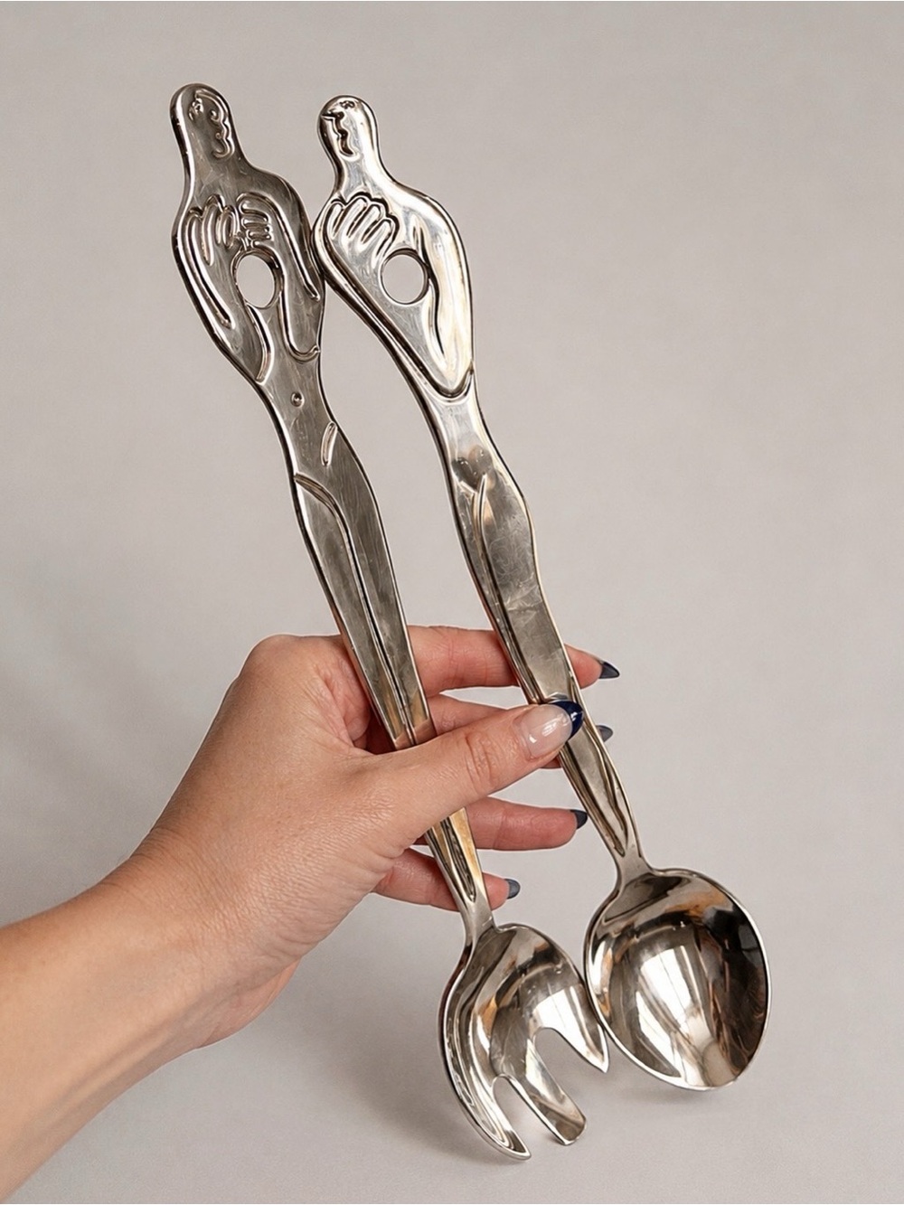 Carrol Boyes Salad Serving Set, retired style from the Man Woman series